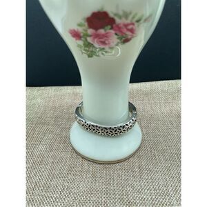 BRIGHTON SILVER TONE SPRING HINGED CUFF Slight WAVY BRACELET
